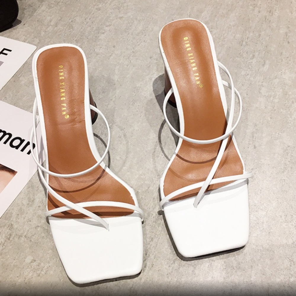 Women’s Block Heel Strappy Sandals with Square Toe